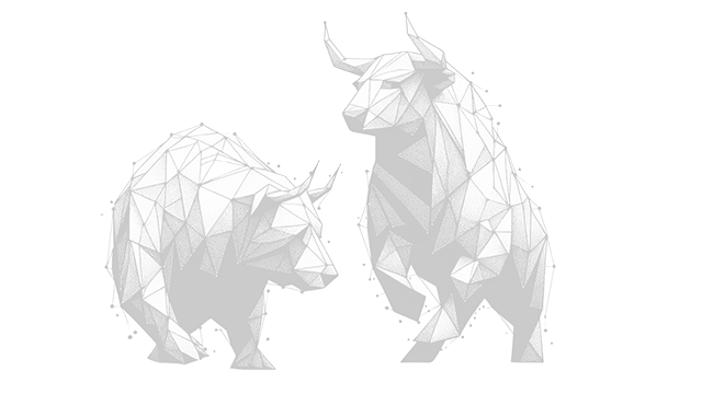 SIA Wealth - image of a Bear and Bull made up of lines and dots.